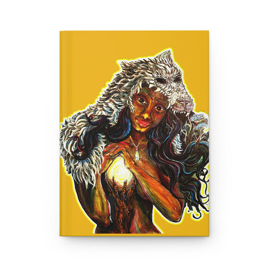 Wolf Headdress Hardcover Journal — Empowering Goddess Art Notebook